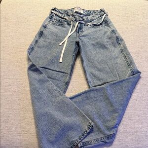 Hollister Denim Flare Jeans with Drawstring